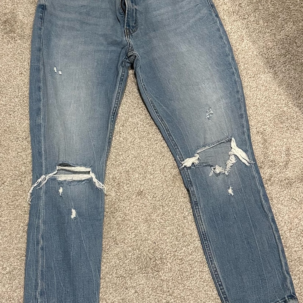 Abercrombie The Skinny High Ride Distressed Jeans